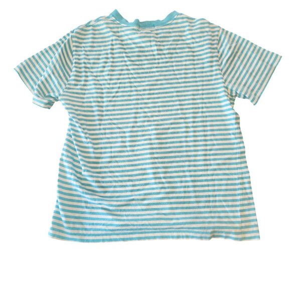 Polo Ralph Lauren‎ V-Neck T-Shirt Girls Large Striped Turquoise White Stripe EUC - Picture 9 of 9